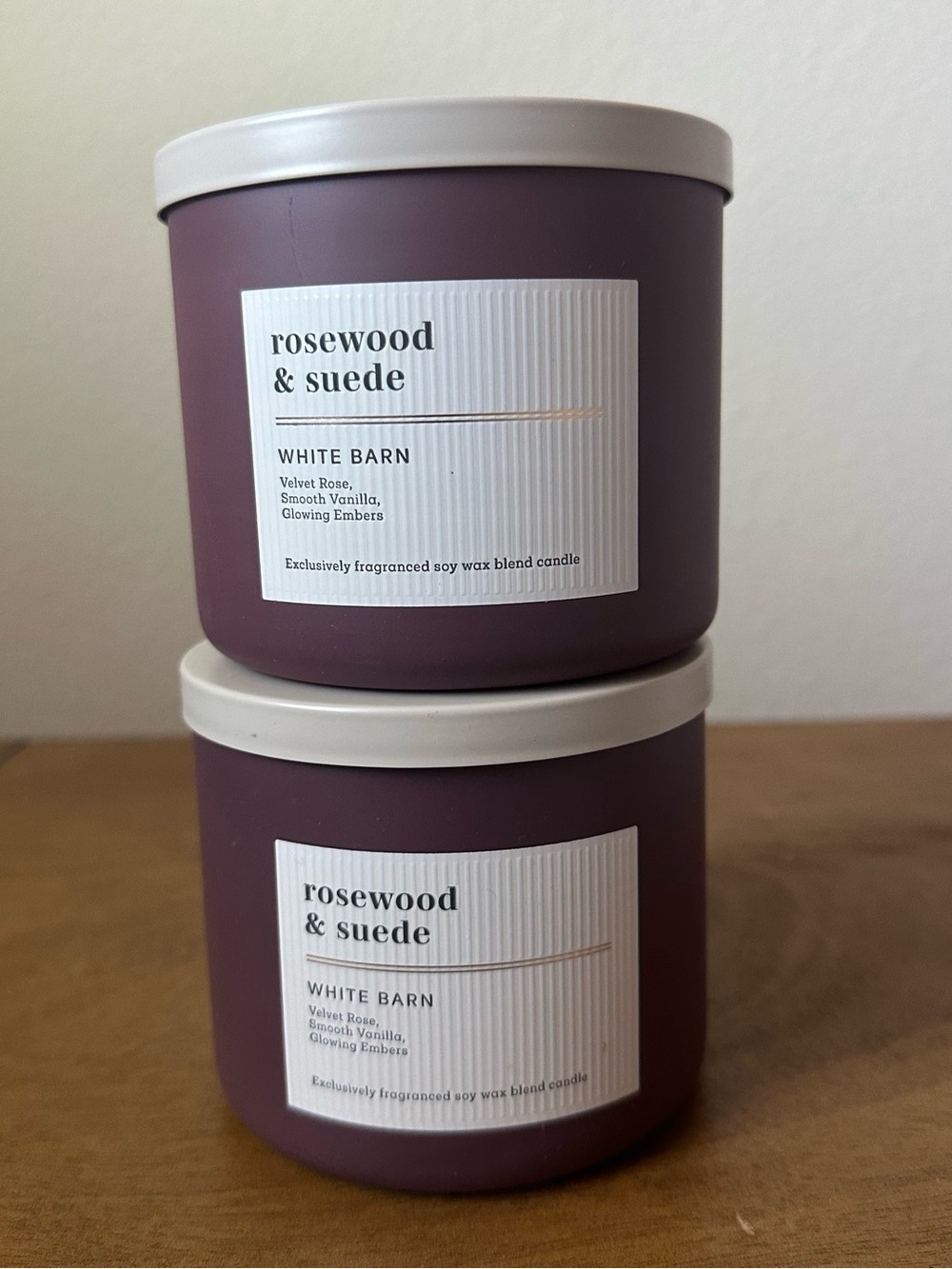 X2 bath and body works Rosewood & Suede 3 wick candles NEW